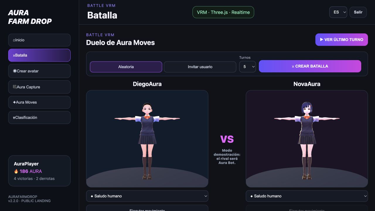 Duelo de movimientos entre dos avatares